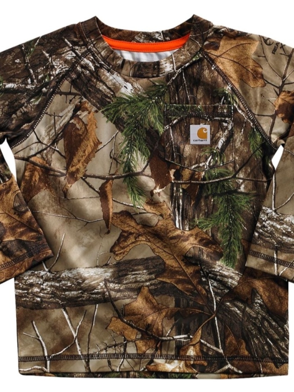 Carhartt Force Kids' Realtree Camo Long-Sleeve Shirt - Brown/Green Size L
